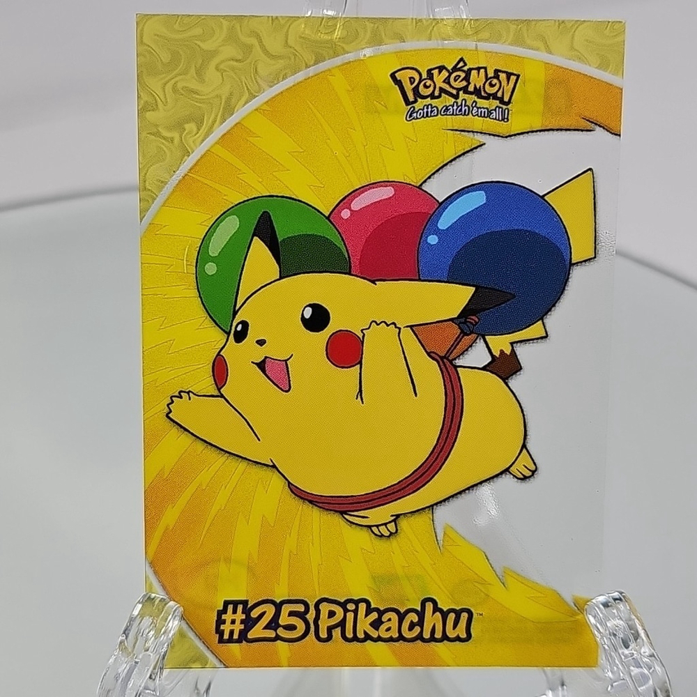 #25 Flying Pikachu PC1 M/NM Transparent Clear Vintage Blue Label Topps Pokemon!